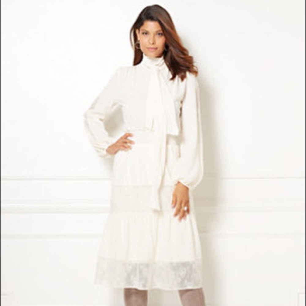 Eva Mendes NY&co. Tatum Dress in Cream
